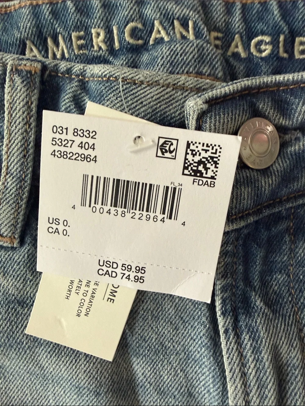 American Eagle Outfitters Light Blue Washed Denim Mini Skirt